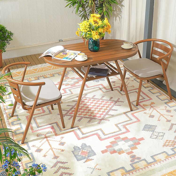 Boho Style Dining Set Metal Oval 1/2/3 Pieces Water Resistant Dining Set