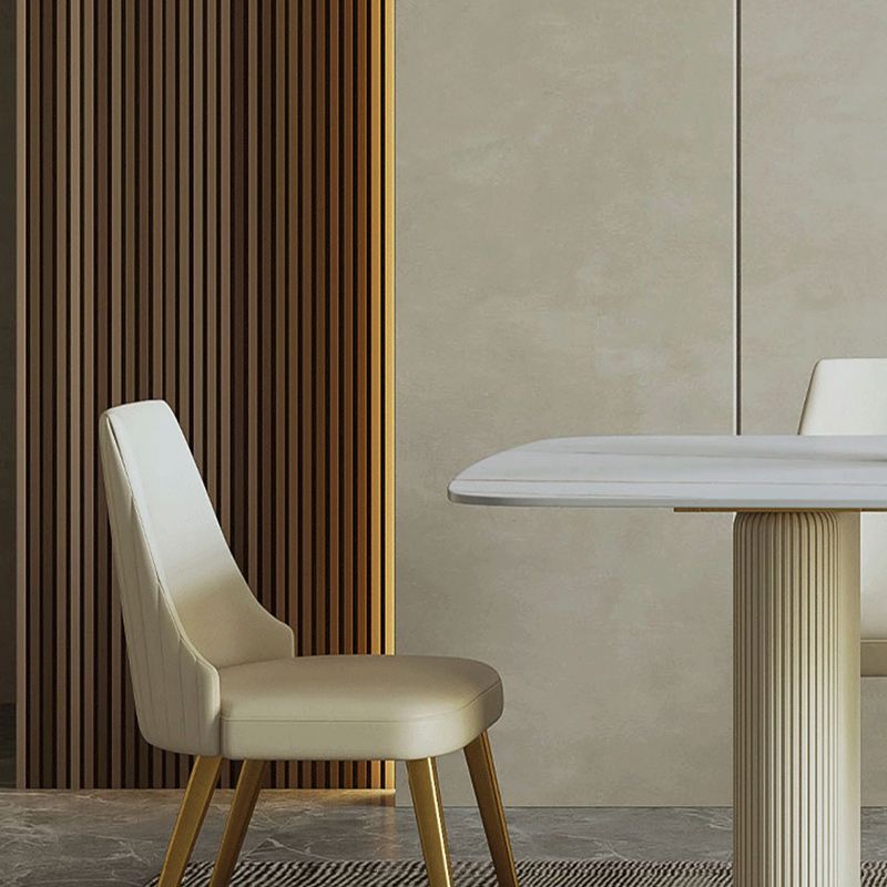 1/2/5/7 Pieces Dining Set Glam Style Rectangle Sintered Stone Dining Table Set