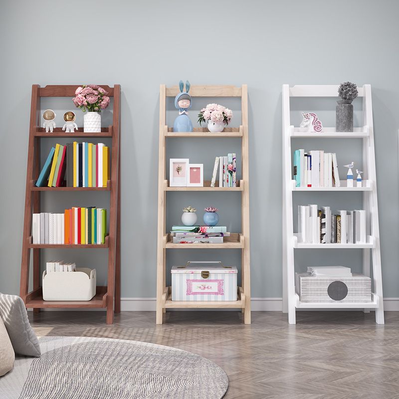 4 Shelves Ladder Bookshelf Modern Wood Bookshelf 55.1" H X 14.2" W