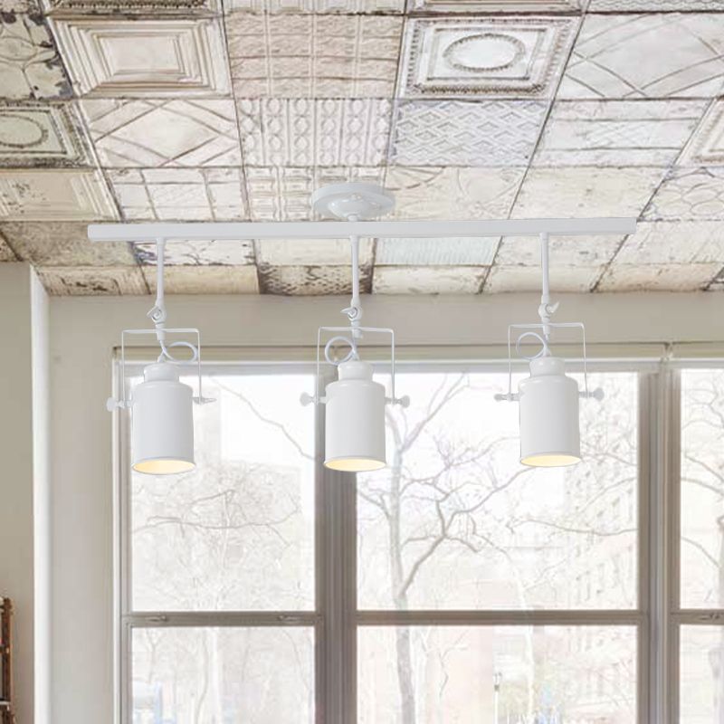 Sala de comedor de cilindros semi-descarga de estilo industrial ligero metálico 1/2/3-cabeza negra/blanca de pista giratoria