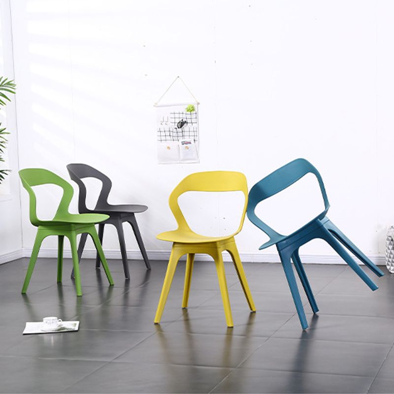 Contemporary Kitchen Dining Chair Vinyl Open Back Side Chair