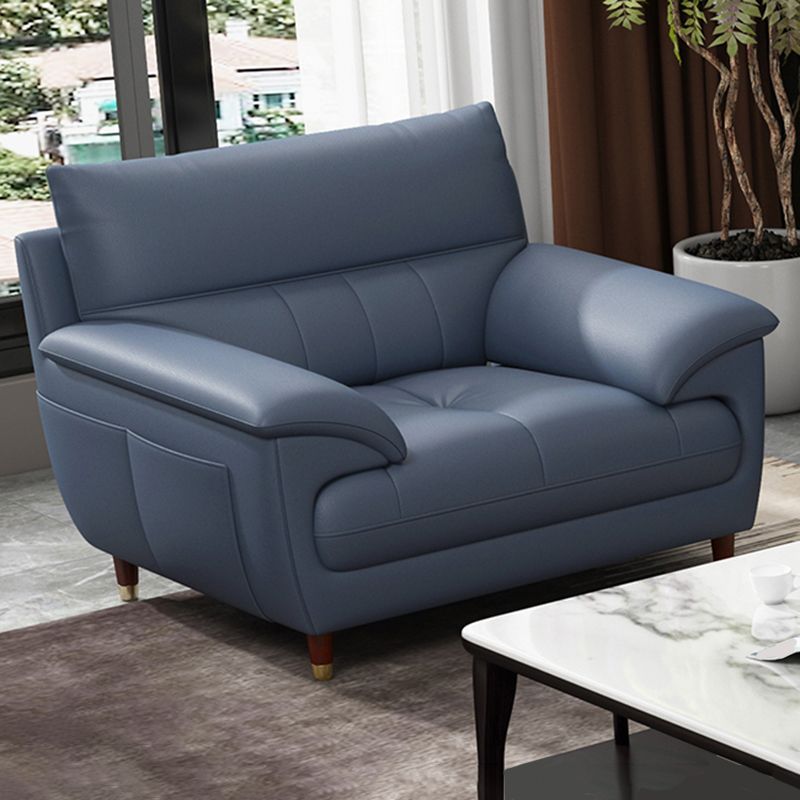 Contemporary Genuine Leather Stain-Resistant Sectional Couch with Storage