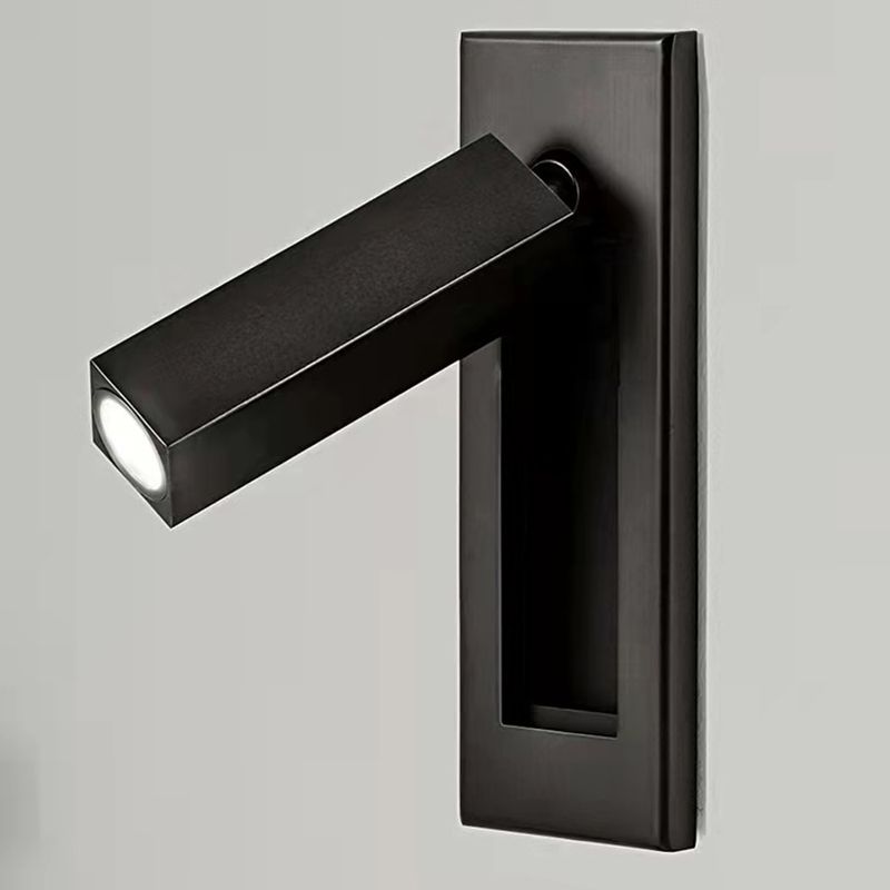 1-Light Rectangle Wall Mount Light Modern Style Metal Wall Sconce Lights