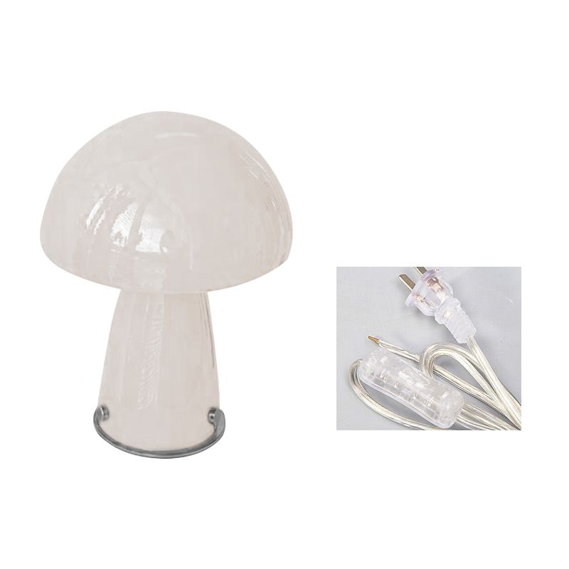 Macaron Style Dome Shade Table Light Glass 1 Head Bedroom Nightstand Lamp