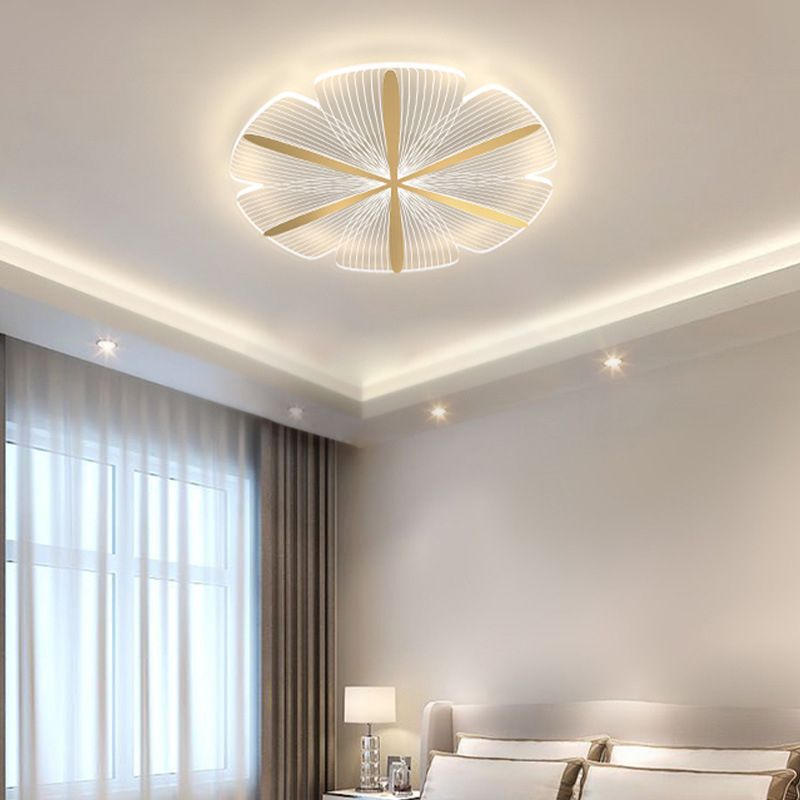 Metal Geometric Flush Mount Fixture Modern Flush Light Fixture in Clear