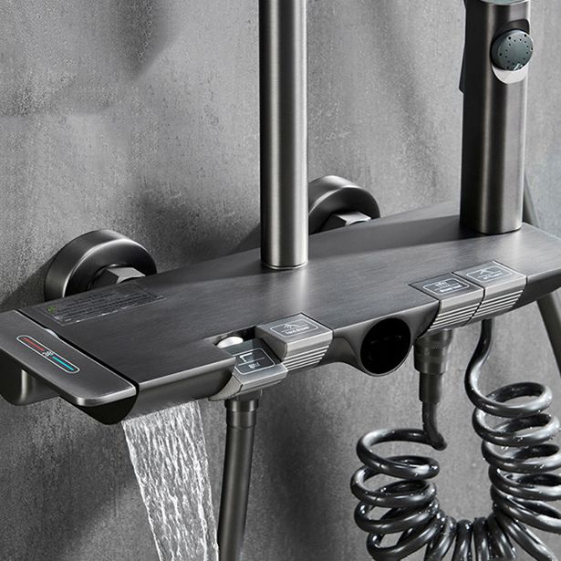 Modern Shower System Adjustable Shower Head Slide Bar Wall Mounted Shower Set