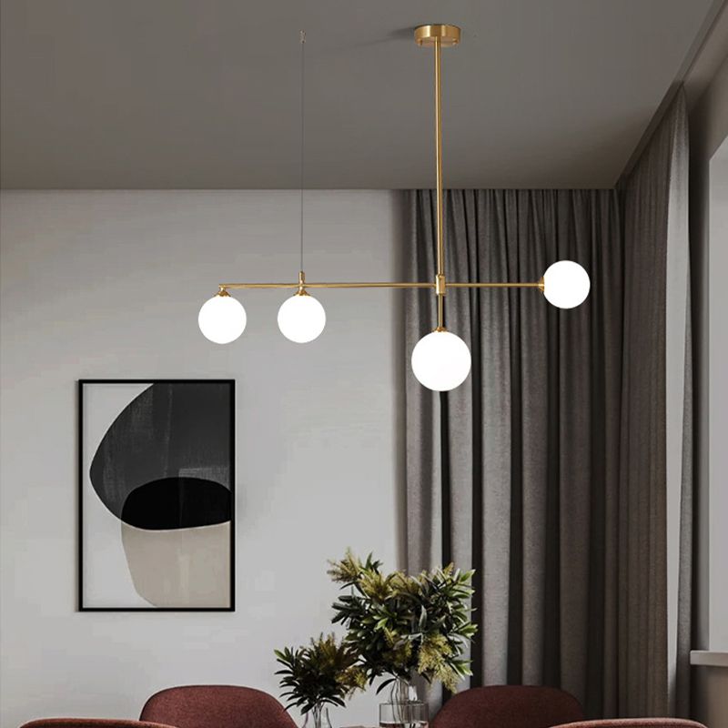 Linear Ceiling Pendant Light Modern Glass Pendant Light Fixtures for Dining Room