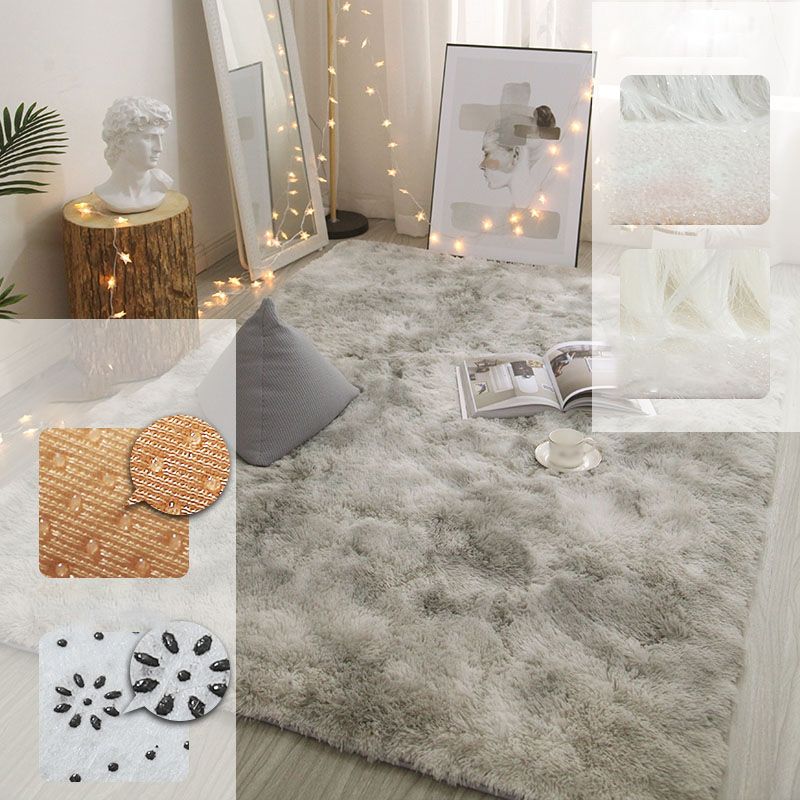 Simple Multicolor Modern Rug Polyester Tie-Dye Effect Area Rug Non-Slip Backing Carpet for Living Room