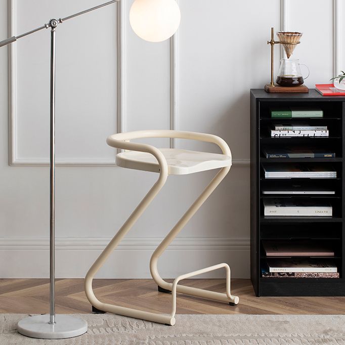 Contemporary Low Back 27-inch Armless Bar Stool with Metal Base