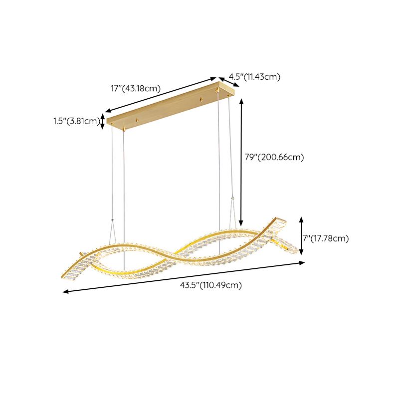 Modern 1/2-Light Golden Kitchen Island Lighting LED Ceiling Light