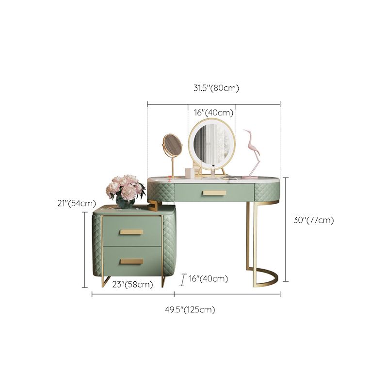 3 Storage Drawers Vanity Set Luxurious Mirrored Make-up Vanity