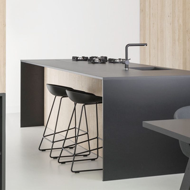 Contemporary Plastic Dining Stools Armless Bar Stools with Footrest