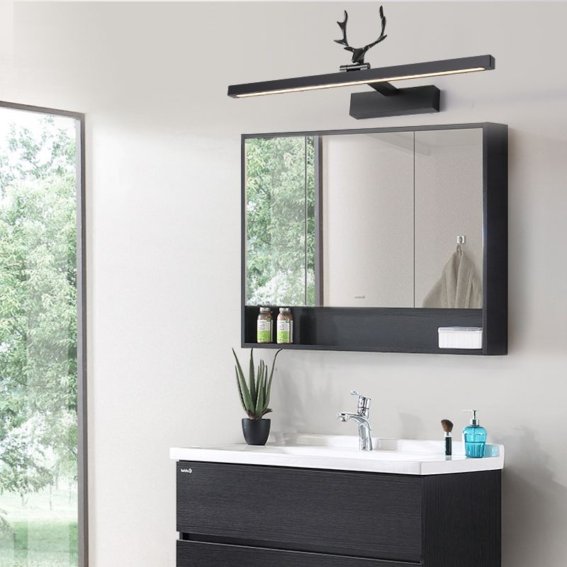 Straight Wall Sconce Lighting Minimalism Black Metal Wall Mount Light Fixture