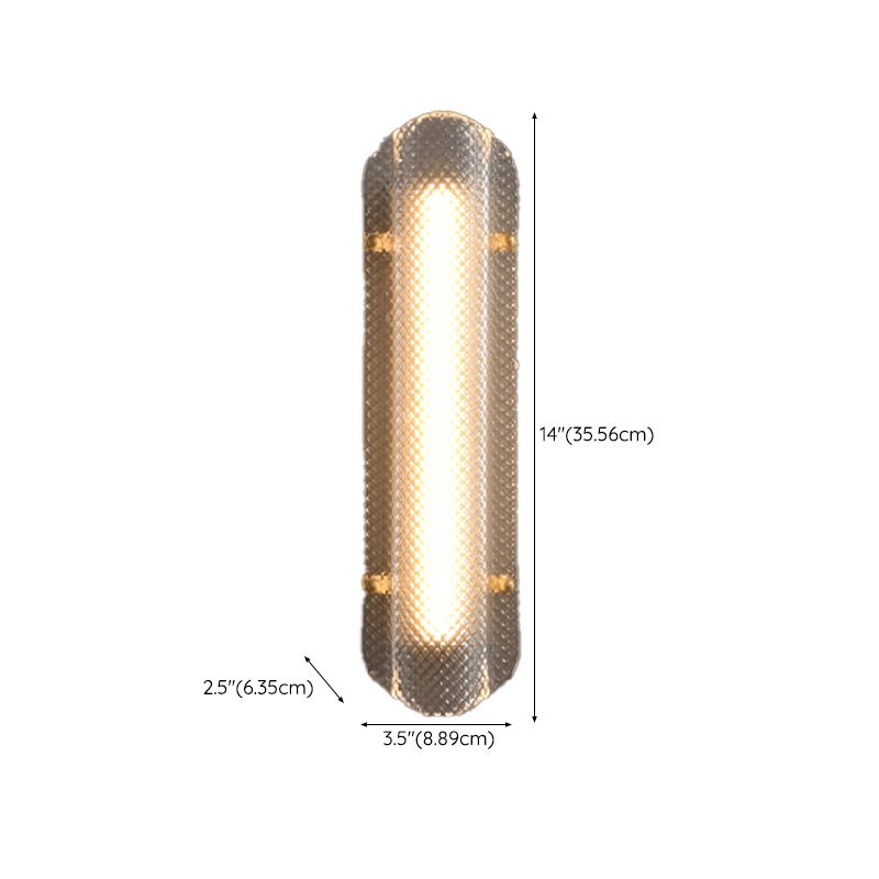 LED Modern Metal Wall Sconce Geometric Shape Wall Light with Glass Shade for Bedroom
