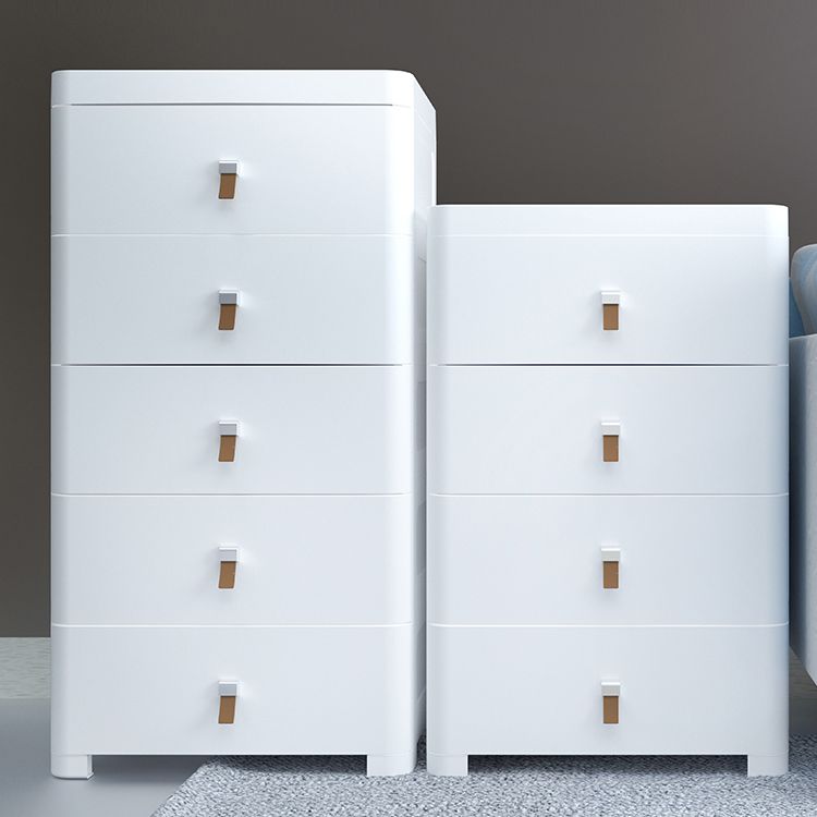 Contemporary Grey / White Chest Plastic Chest with Drawers for Bedroom