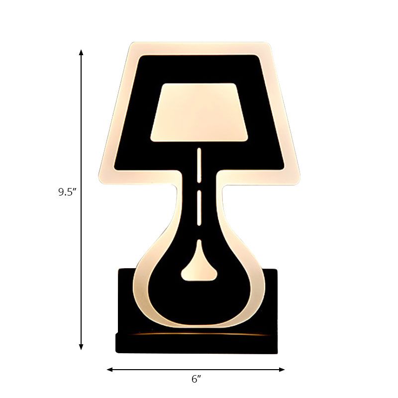 Moderne LED -Wandleuchten mit Acrylschatten schwarz/weißer Schreibtisch -Lampen -Wandbeleuchtung in warmem/weißem Licht