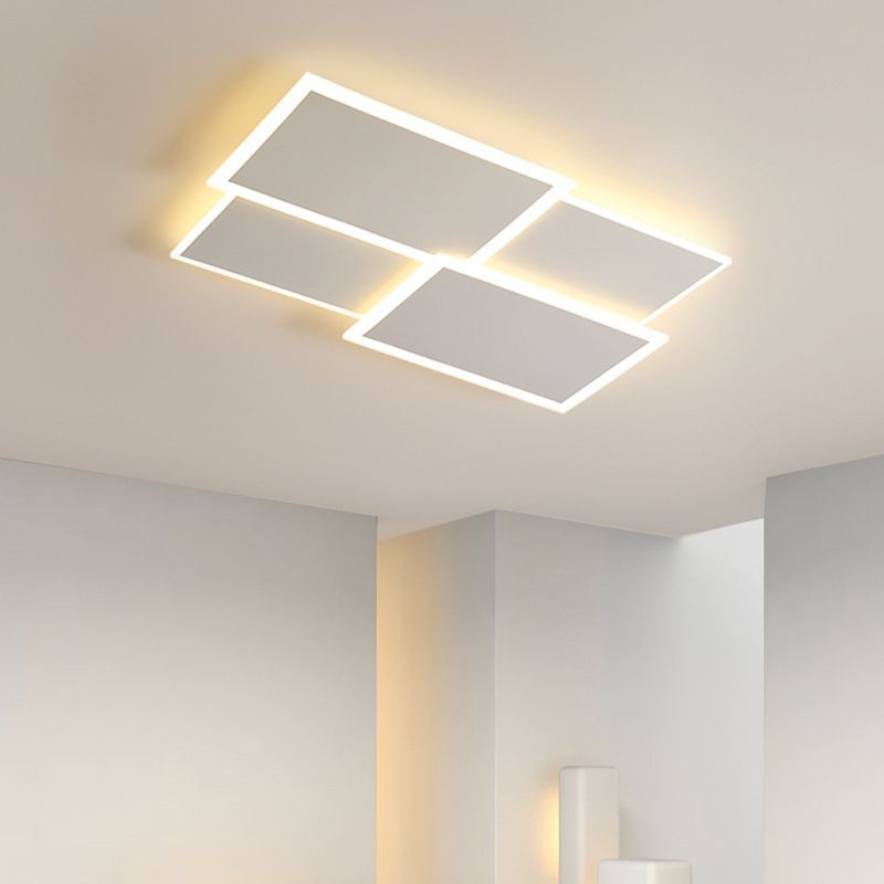 Modernism White Flush Mount Lighting Unique Ceiling Light with Acrylic