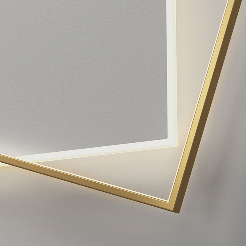 Modern Minimalist LED Ceiling Light Lacquered Iron Square Flush Mount with Acrylic Shade