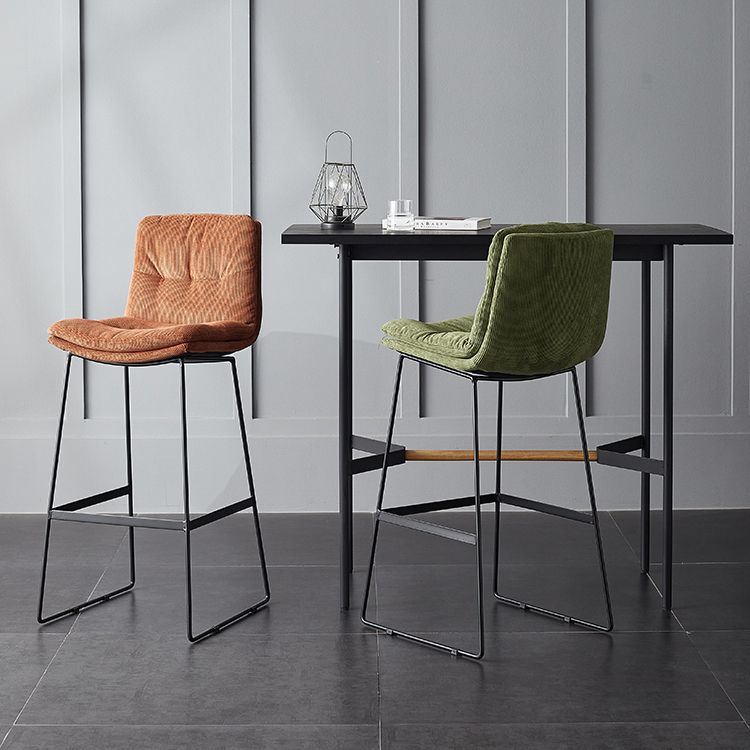 Coffee Shop Low Back Scandinavian Stool Matte Finish Upholstered Bar Stools
