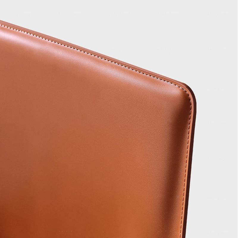 Silla de comedor de cuero contemporánea, silla lateral sin brazos para uso doméstico