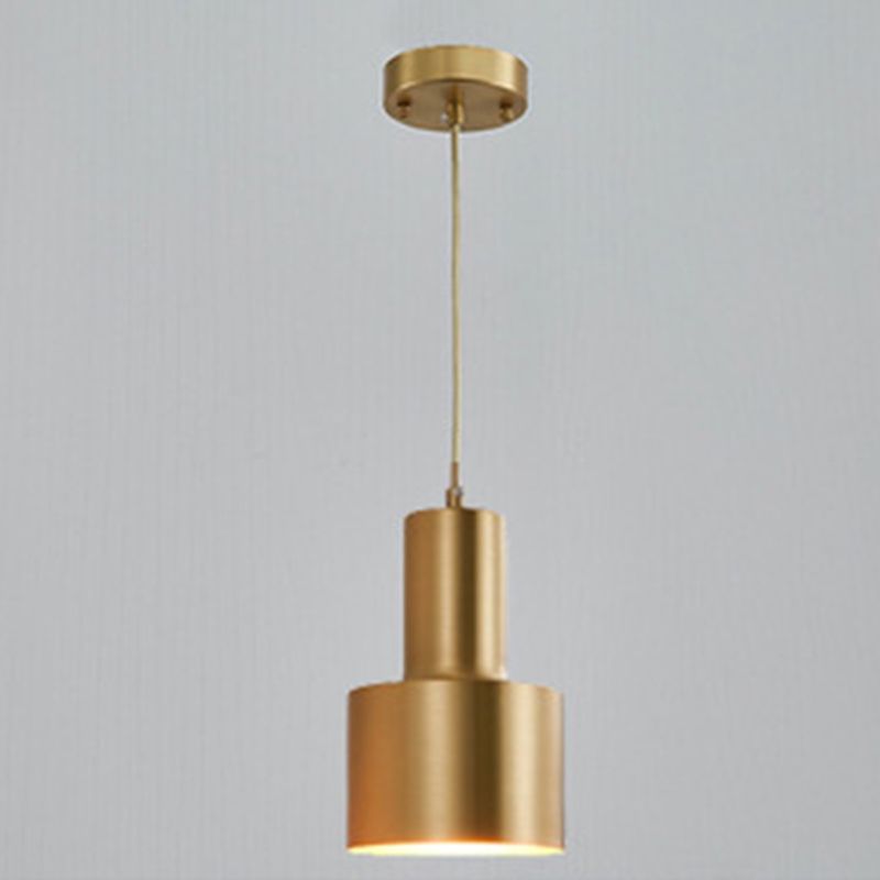 Cylinder Metal Hanging Ceiling Light Minimalist-Style Hanging Pendant Light for Bedroom