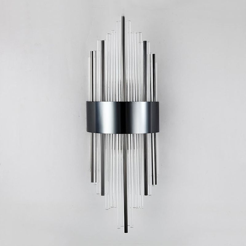 Kristallzylindrische Wandleuchte moderne Stil 2 Leuchten Wandmontierte Lampen