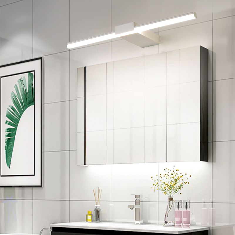 Modern Style Strip Shape Wall Lighting Metal 1 Light Wall Sconces for Shower Room