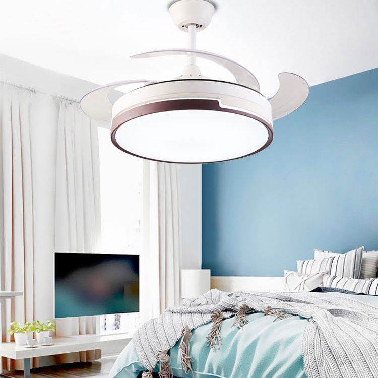 Lampada a ventola del soffitto in metallo nordico a 1 testa a monte semifulta lampada
