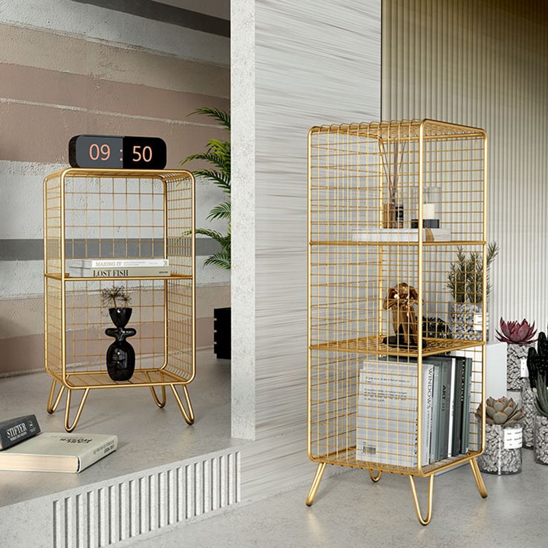 Modern Style Bookshelf Standard Vertical Closed Back Metal Bookcase