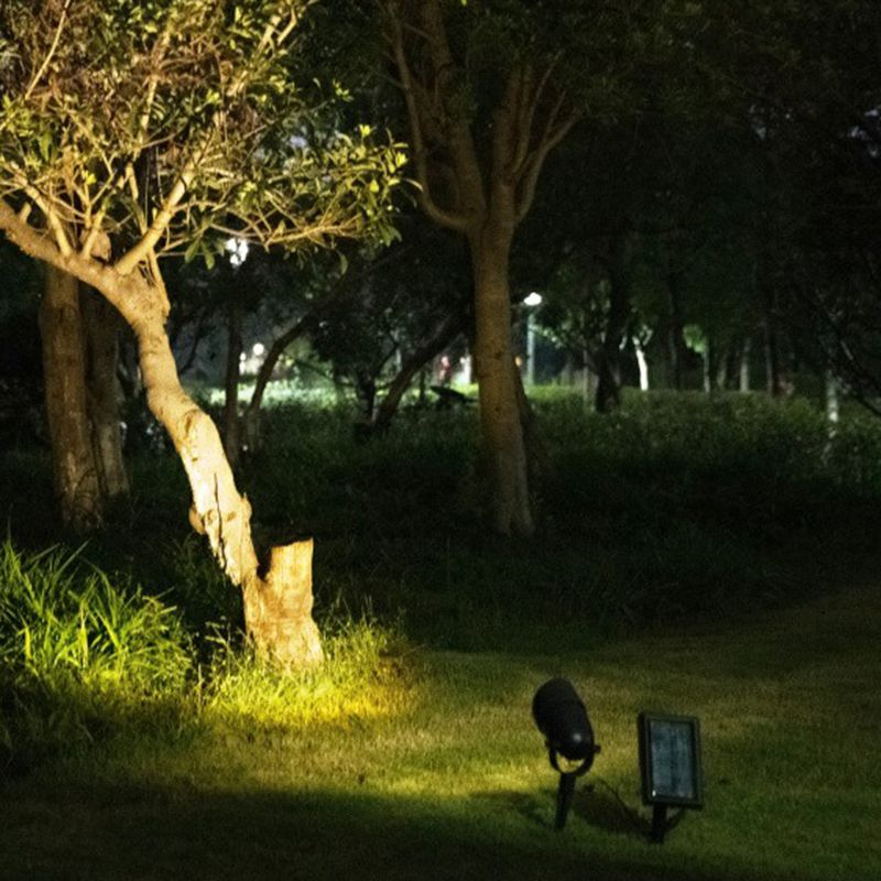 Elongated Dome Outdoor Lawn Lamp Aluminum Modern LED Ground Spotlight with Stake in Black