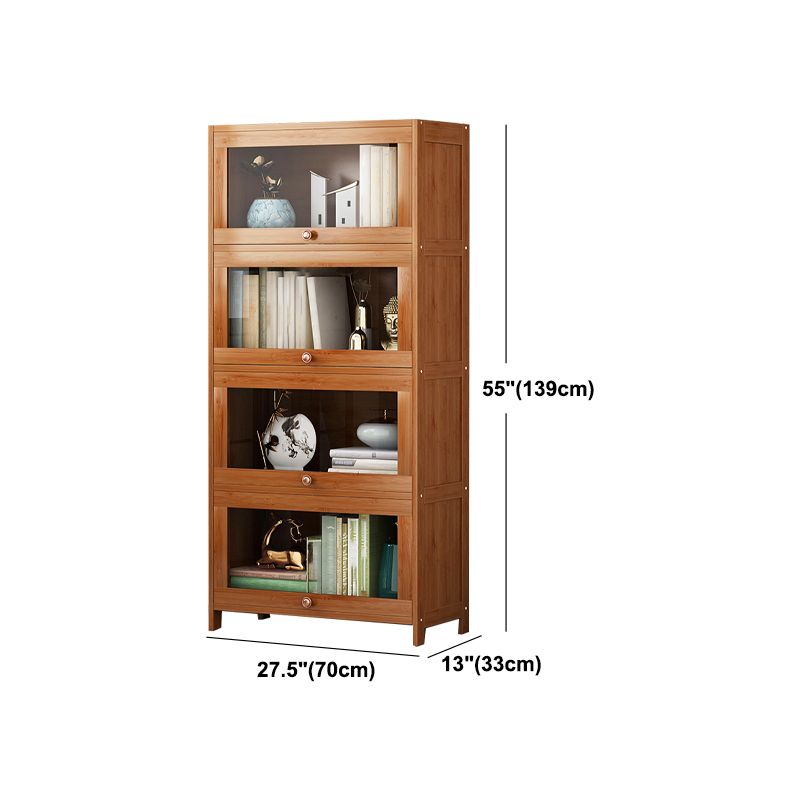 Bookcase standard moderni marrone libreria in legno fabbricato con porta per la casa