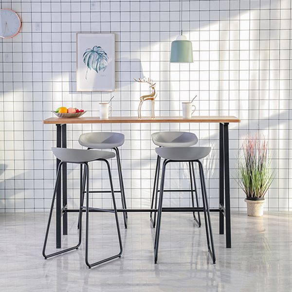 Indoor Glam Bar Table Set 1/2/3/5 Pieces Solid Wood Trestle Counter Set in Natural