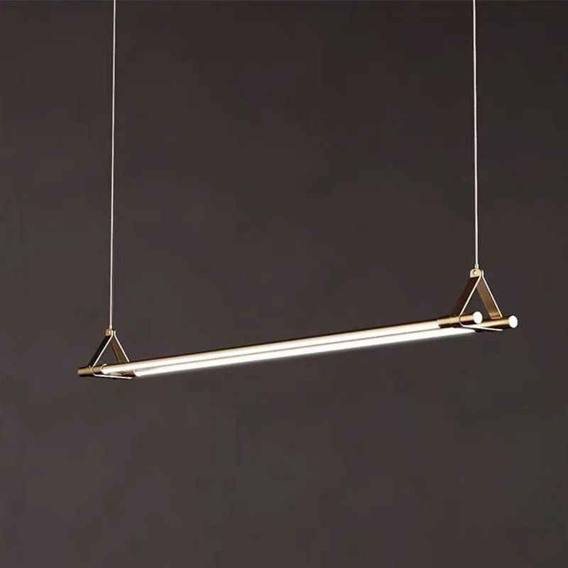 Modern Black/Golden 2-Light Kitchen Island Lighting Metal Island Pendant Lighting