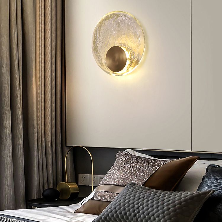 Crystal Ideas de iluminación de pared de 1 luces Round Clear Modern Style Lighting Lights Lights