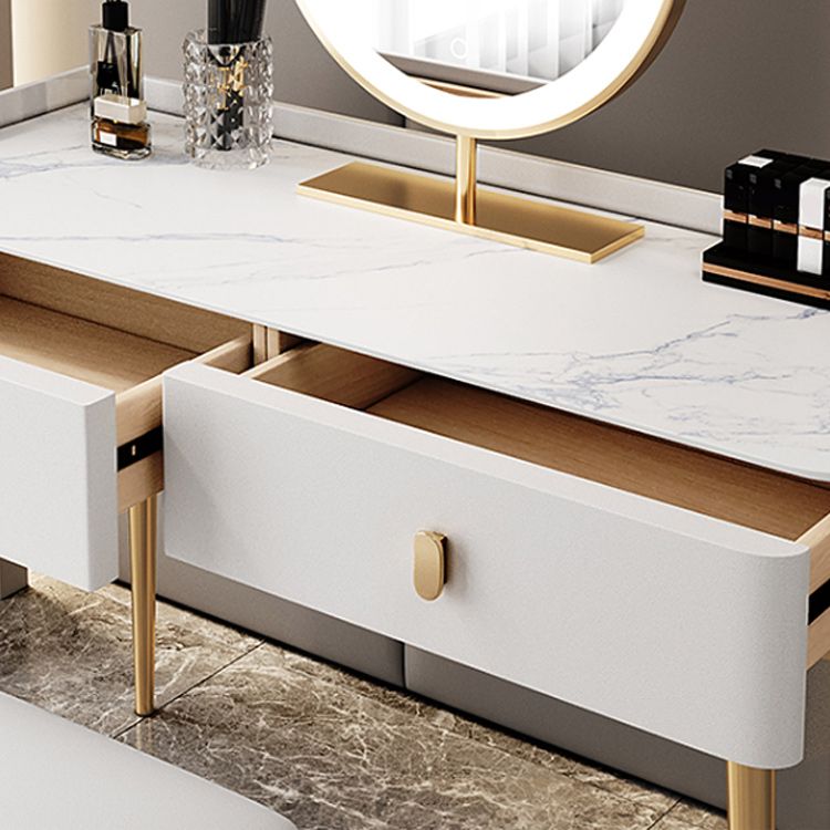 Modern with Drawer Lighted Mirror Solid Wood Bedroom Vanity Dressing Table