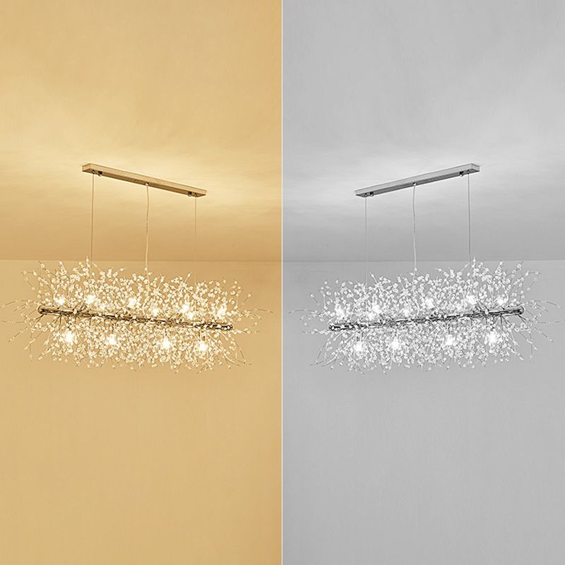 Firework Island Lighting Fixtures Crystal Minimalism Pendant Lighting Fixtures for Restaurant