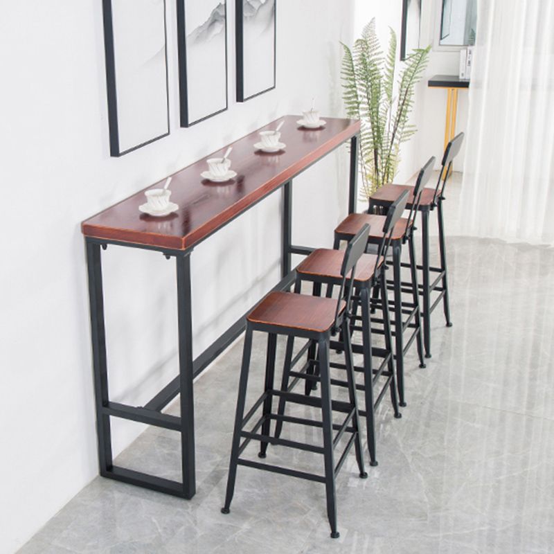 Solid Wood Bar Table Industrial Brown Dining Table for Kitchen Use