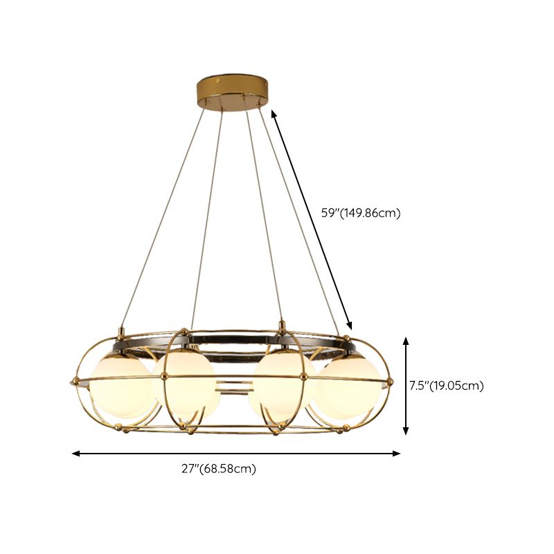 Ball Shape Glass Island Pendants Modern Multi Lights Island Pendant Lights in Gold