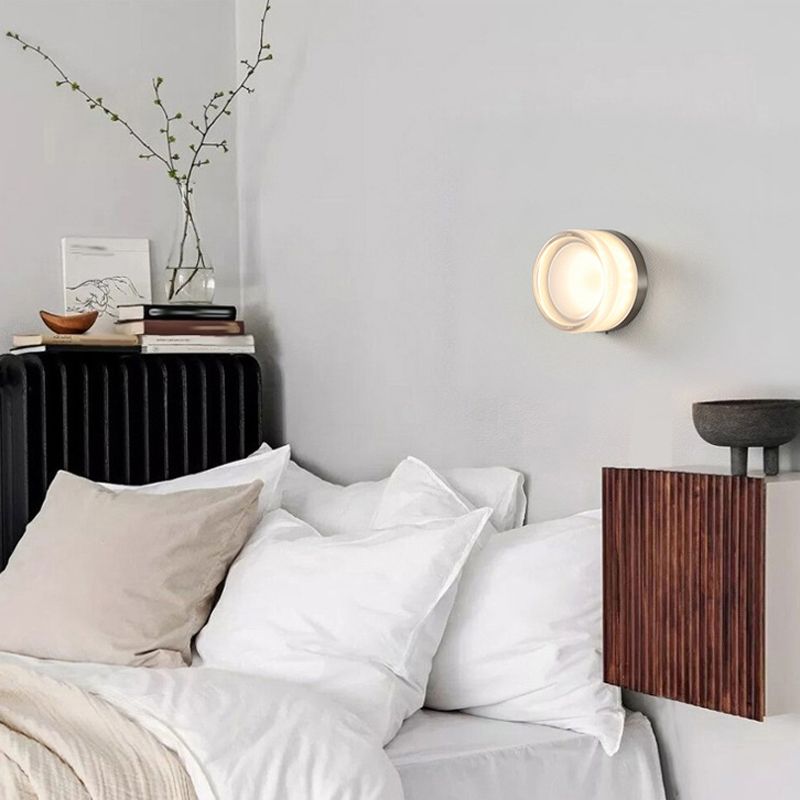 Cylinder Shape Wall Lamp Modern Style Acrylic 1 Lights Wall Light for Living Room