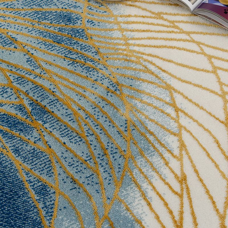 Modern Room Rug Multi Colored Abstract Pattern Rug Polypropylene Non-Slip Pet Friendly Carpet