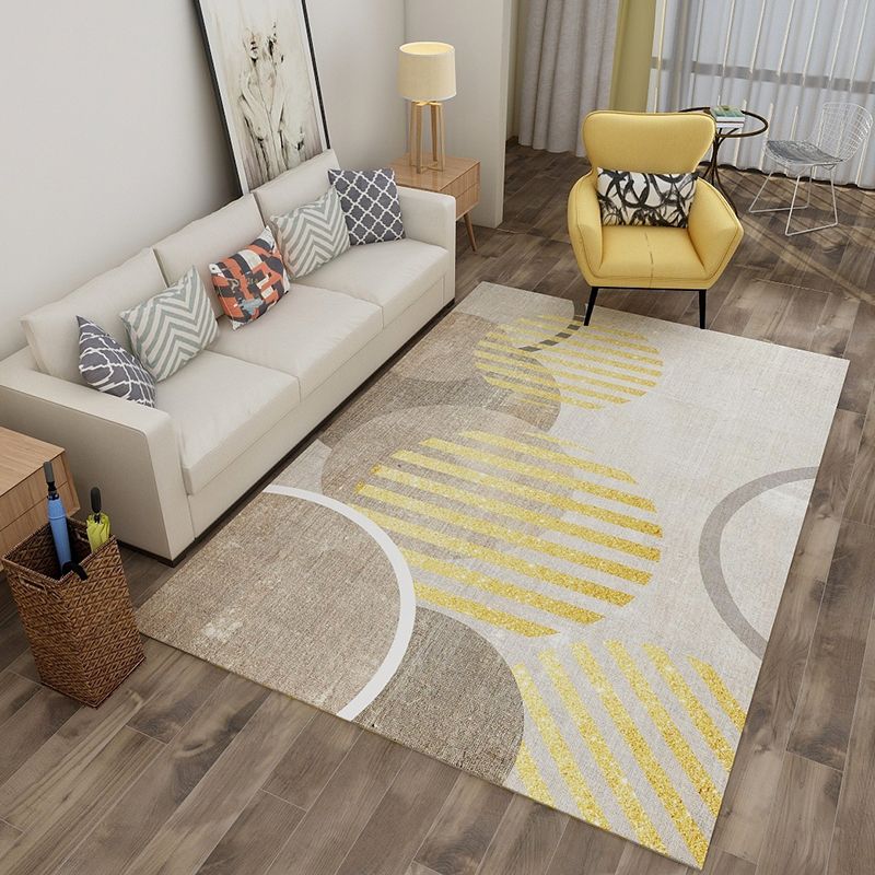 Calming Geo Printed Rug Multicolored Polyster Area Carpet Non-Slip Backing Stain-Resistant Area Rug for Living Room