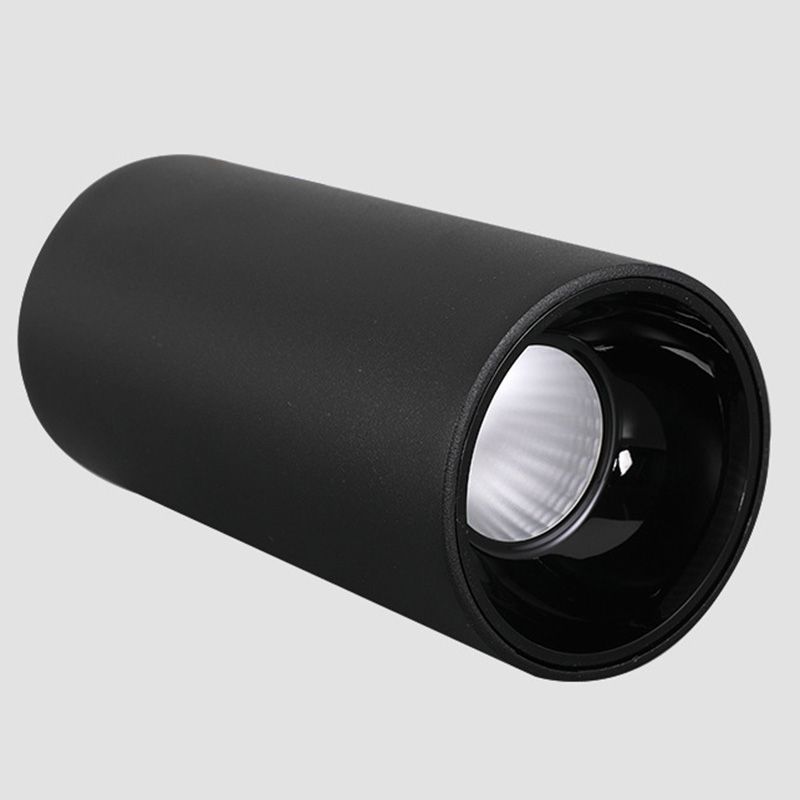 Lámpara de techo LED con forma de cilindro, montaje empotrado de 1 luz de aluminio moderno para dormitorio