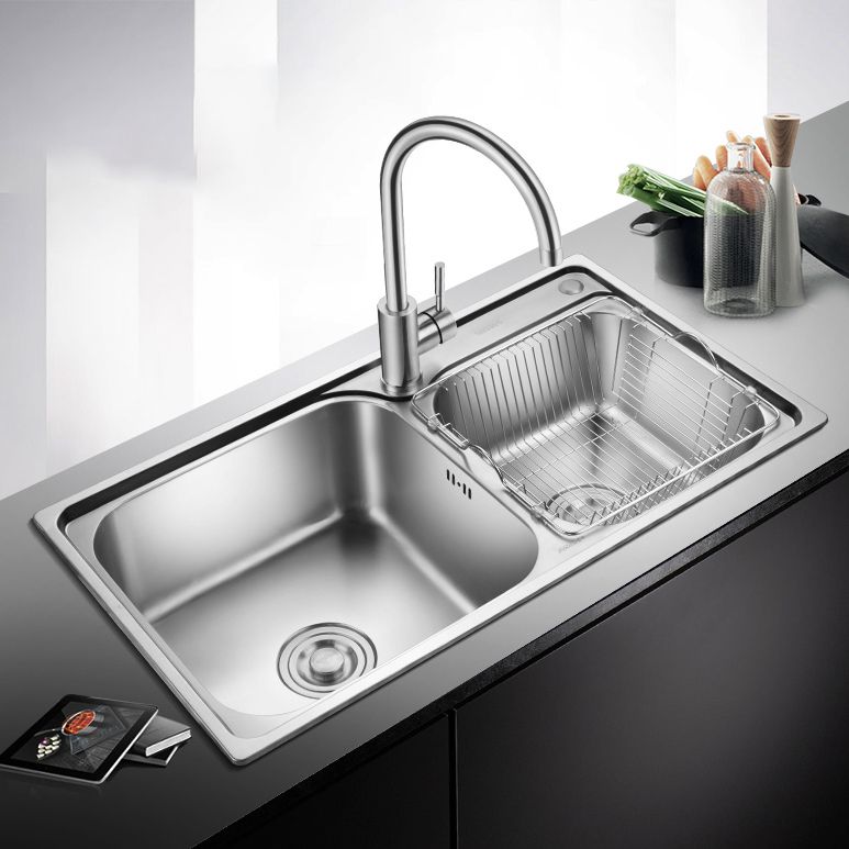 Stainless Steel Double Sink Kitchen Sink 2 Holes Drop-In Sink
