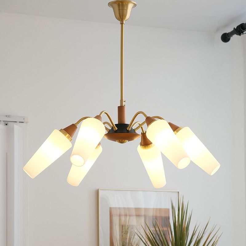 Luci del lampadario in vetro di rame Light a sospensione moderna nordica per soggiorno