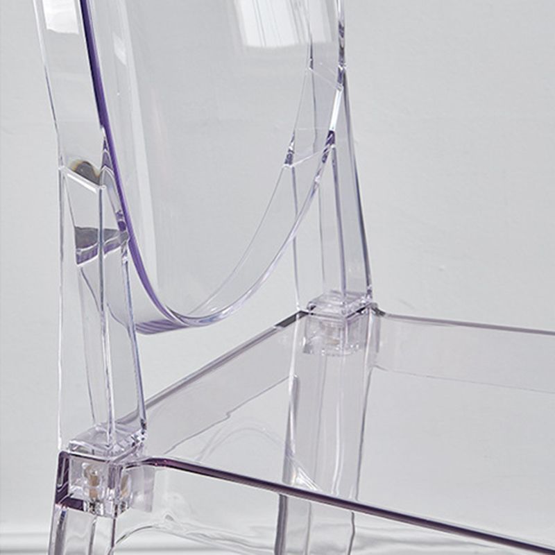 Contemporary Plastic Low Back Counter Stool Footrest Furniture with 4 Legs