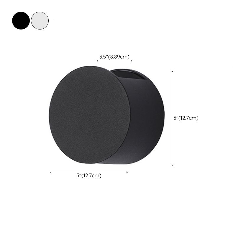 Circular Shape Wall Light Modern Style Metal 2 Lights Sconce in Black/White