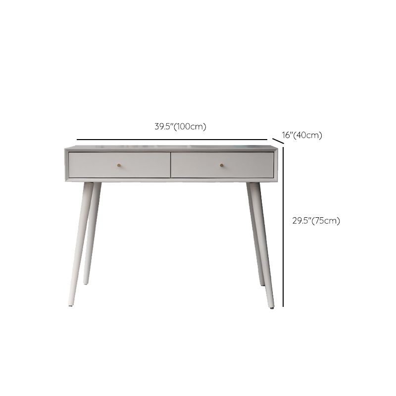 White Solid Wood Makeup Vanity Desk Table with Drawers for Bedroom