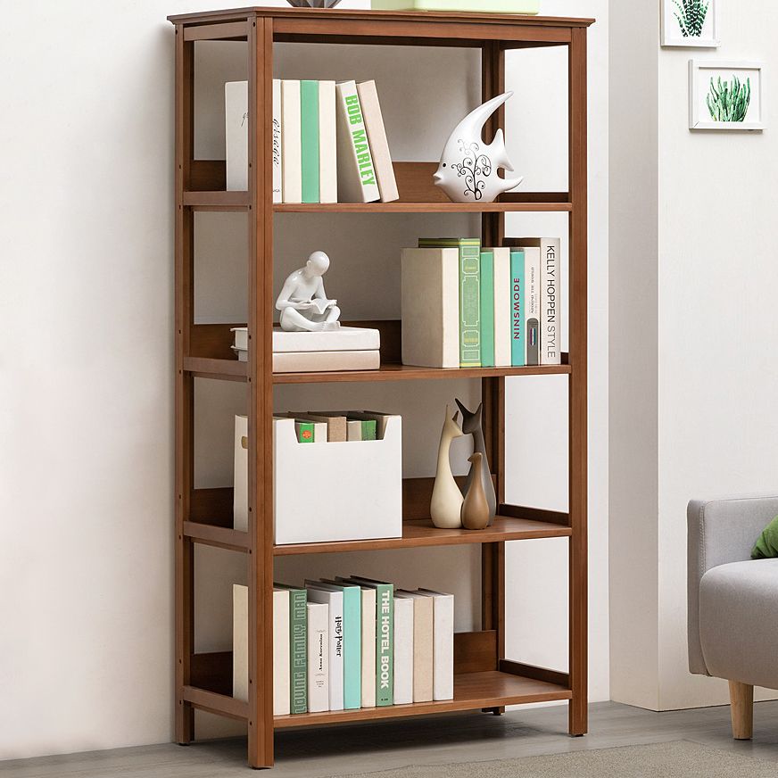 Modern Open Bookshelf Rectangle Wood Bookcase with Shelves for Home