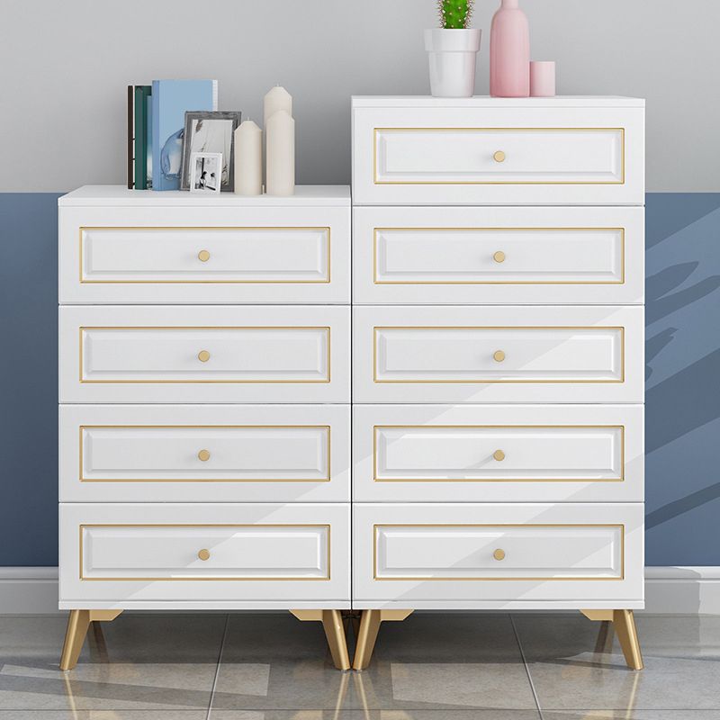 Contemporary Bedroom Storage Chest Wooden Vertical Chest with Drawers