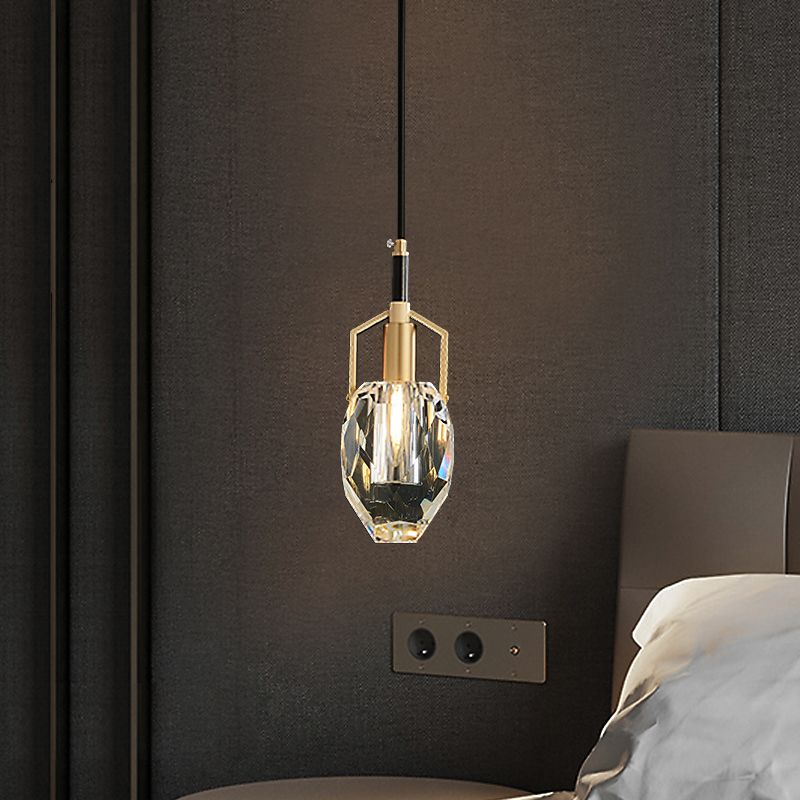 Crystal Geométric Pendant Light Modern Model Affigie Simplicité Légères suspendues 1 Lumière